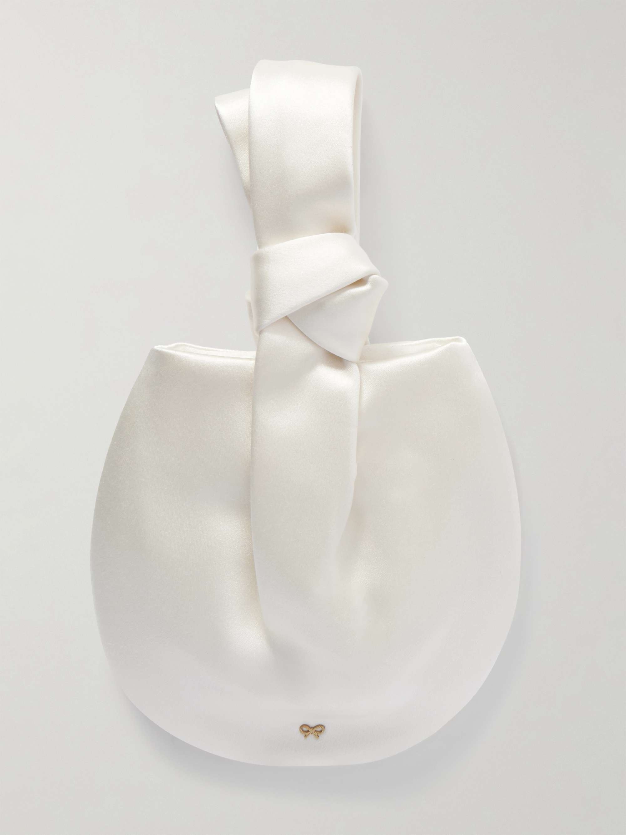 ANYA HINDMARCH Tie the Knot embroidered satin clutch
