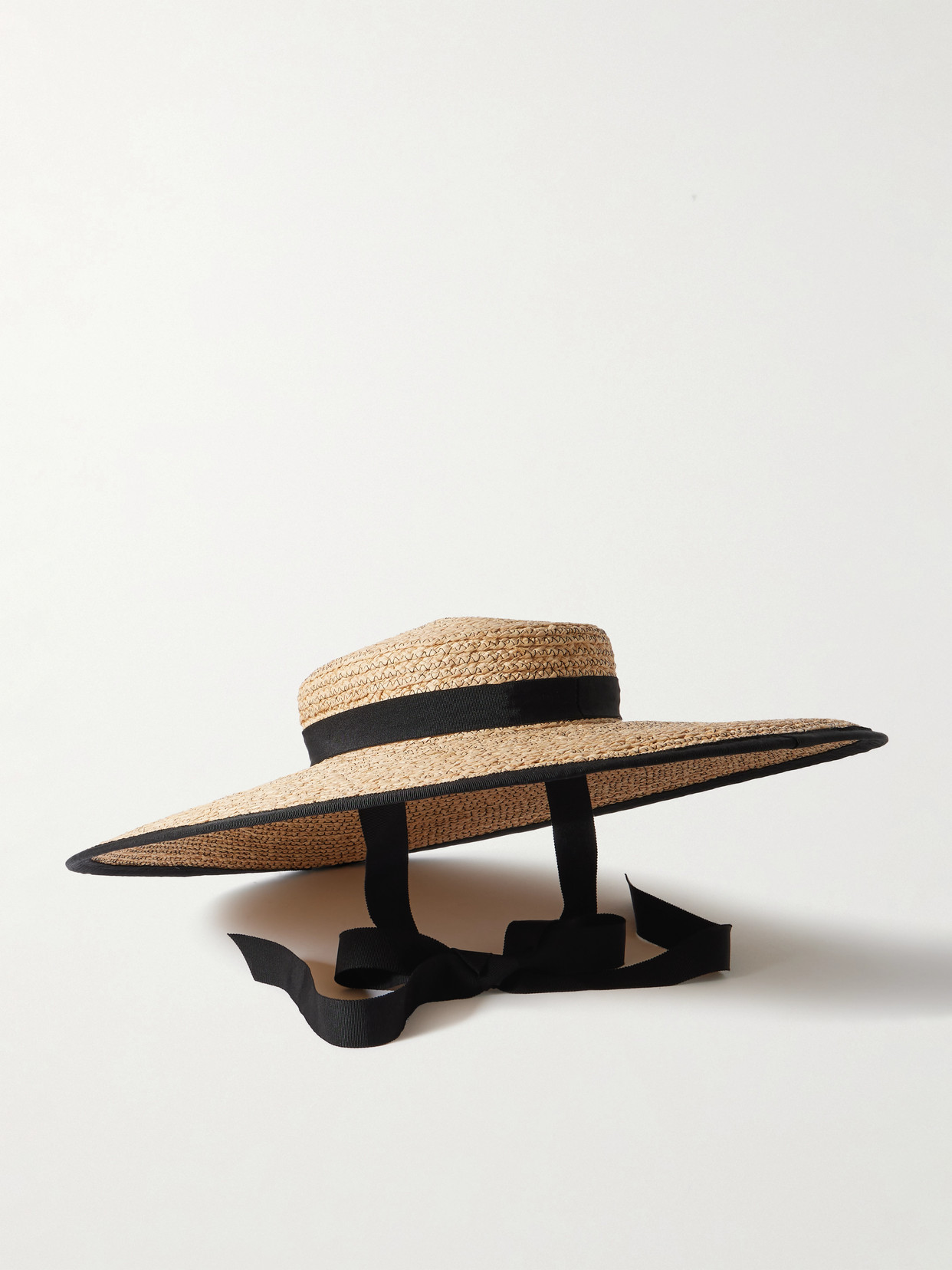 Gigi Burris Claiborne Straw Bucket Hat With Cotton Scarf In Natural Black