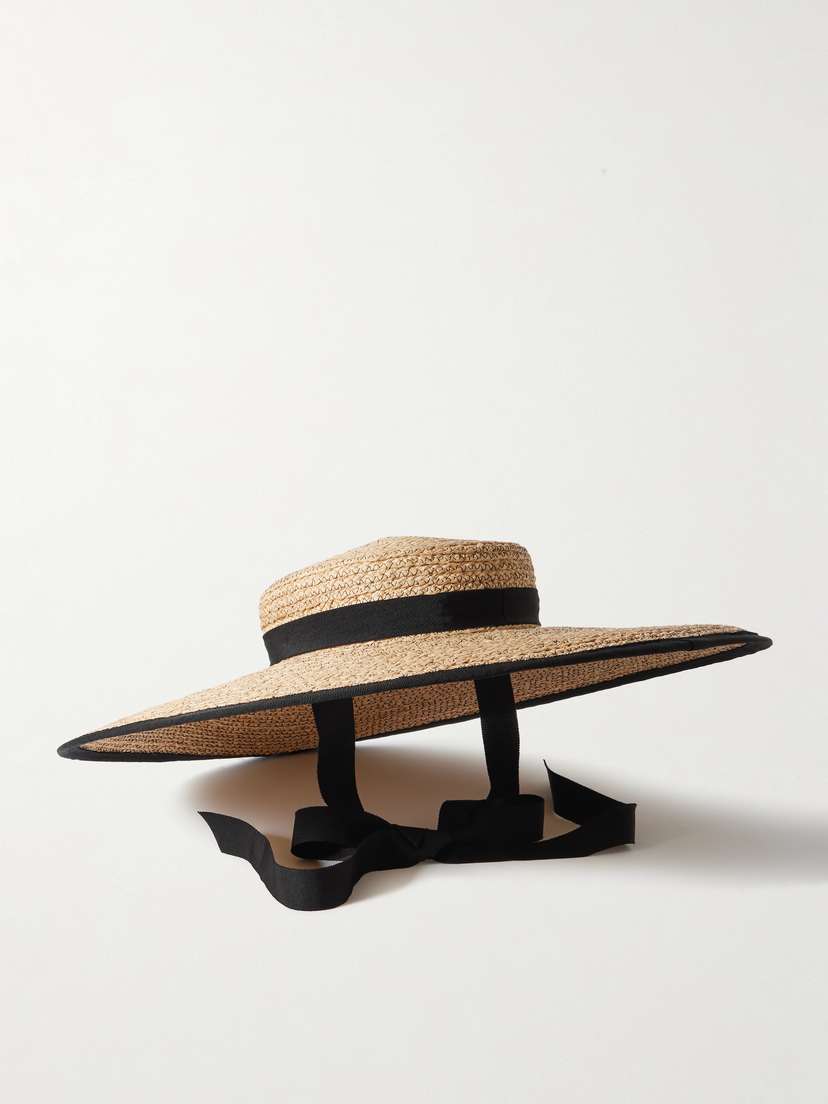 Gigi Burris Claiborne Grosgrain-trimmed Straw Sunhat