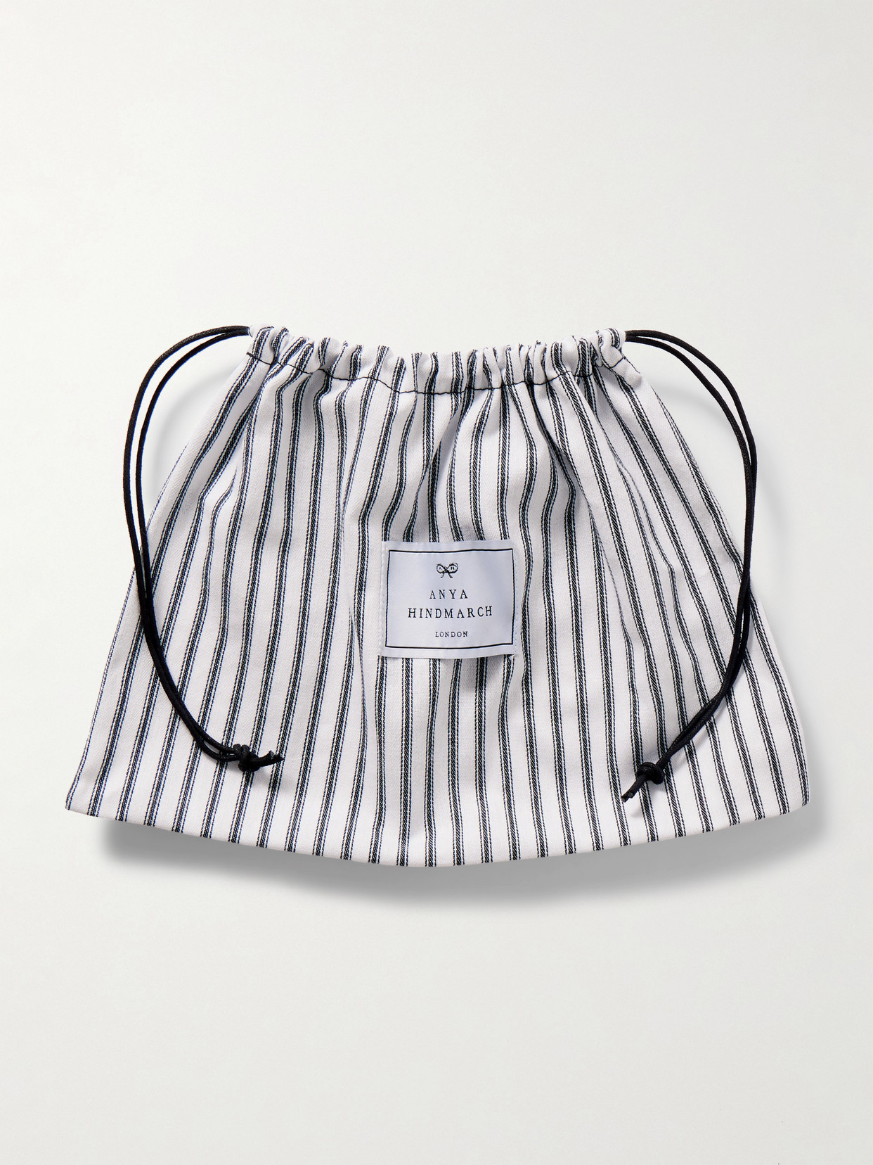 Anya Hindmarch Big Things Leather-trimmed Pvc And Striped Canvas Cosmetics Case In Neutrals