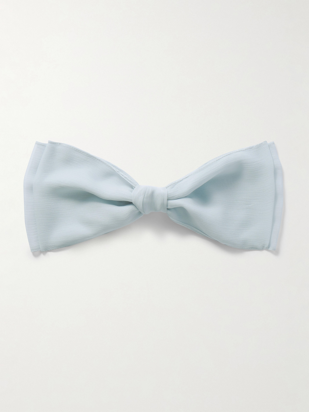 Gigi Burris Jacqueline Bow-embellished Crinkled Chiffon Hair Clip In Blue