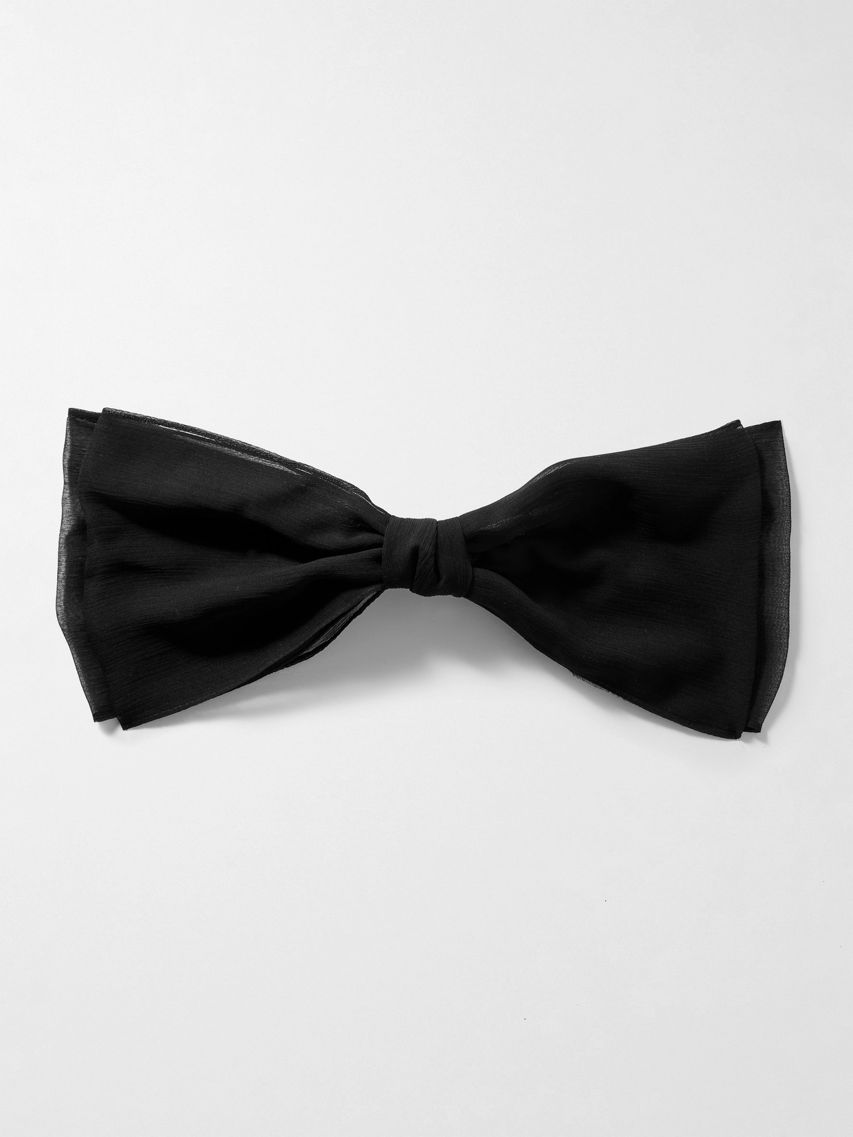 Gigi Burris Jacqueline Bow-embellished Crinkled Chiffon Hair Clip In Black