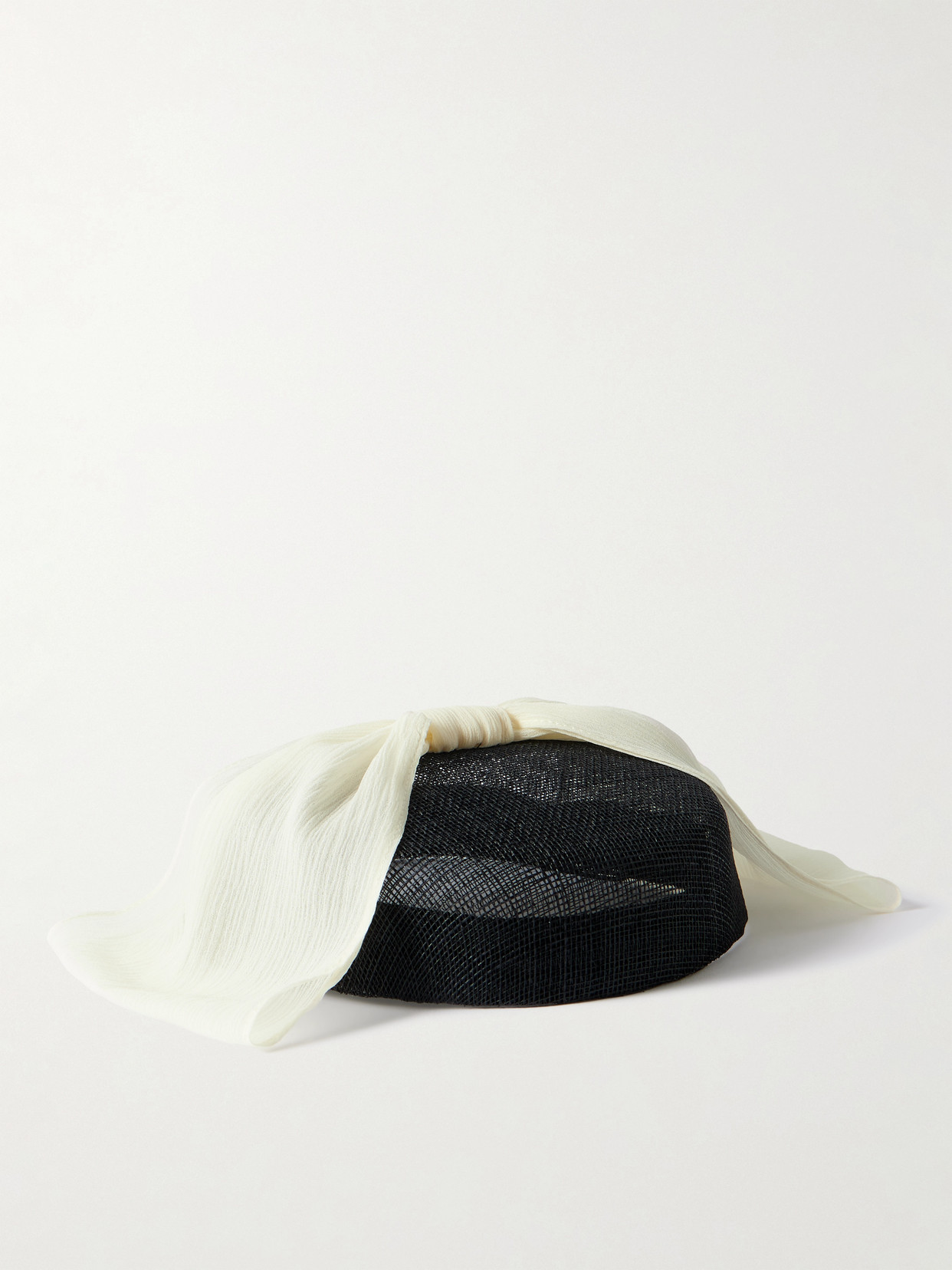Gigi Burris Shirely Silk Chiffon-trimmed Sinamay Hat In Black