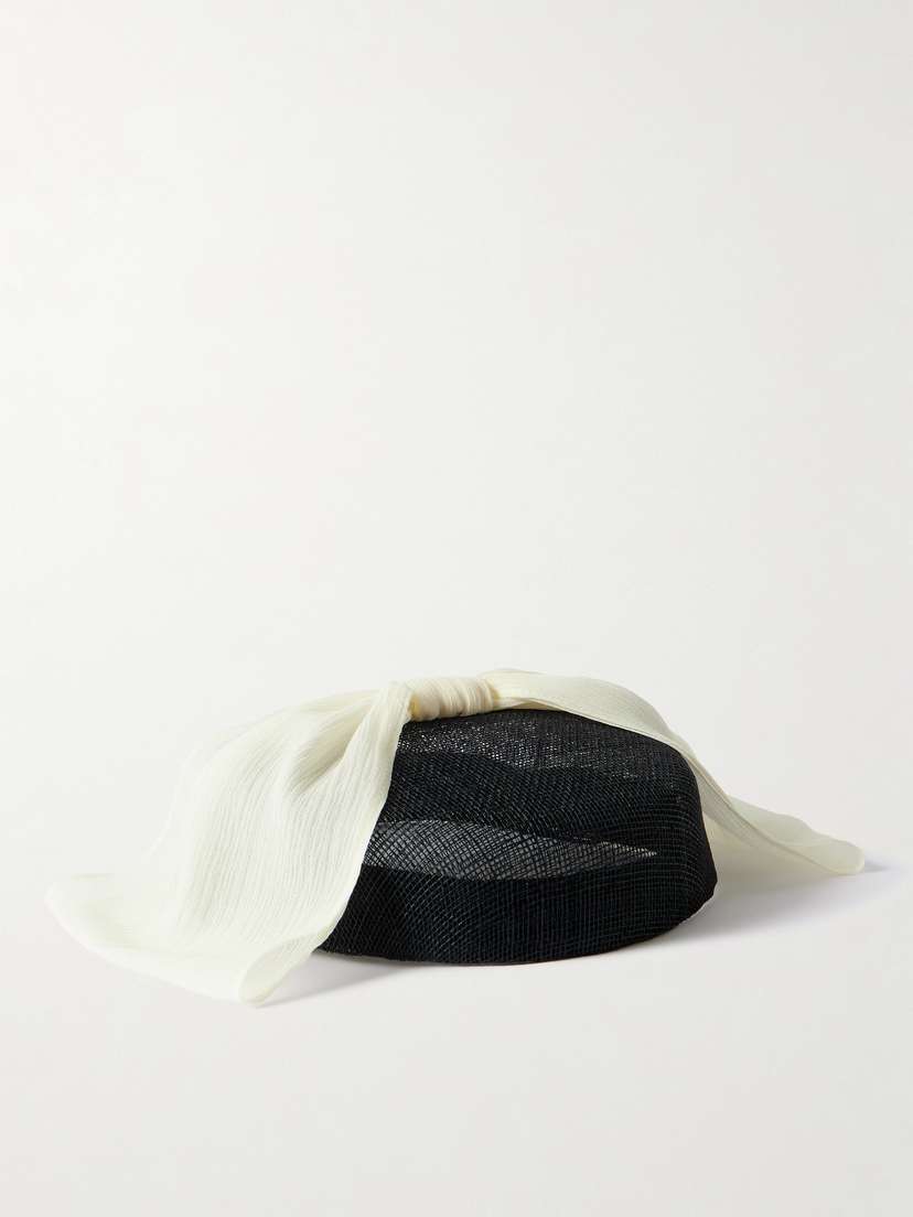 Gigi Burris Shirley Silk Chiffon-trimmed Sinamay Hat