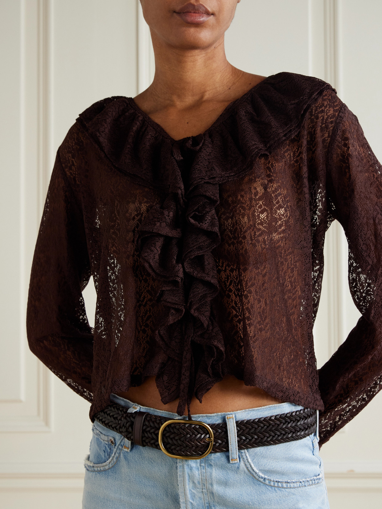 Dragon Diffusion Woven Leather Belt In Orange