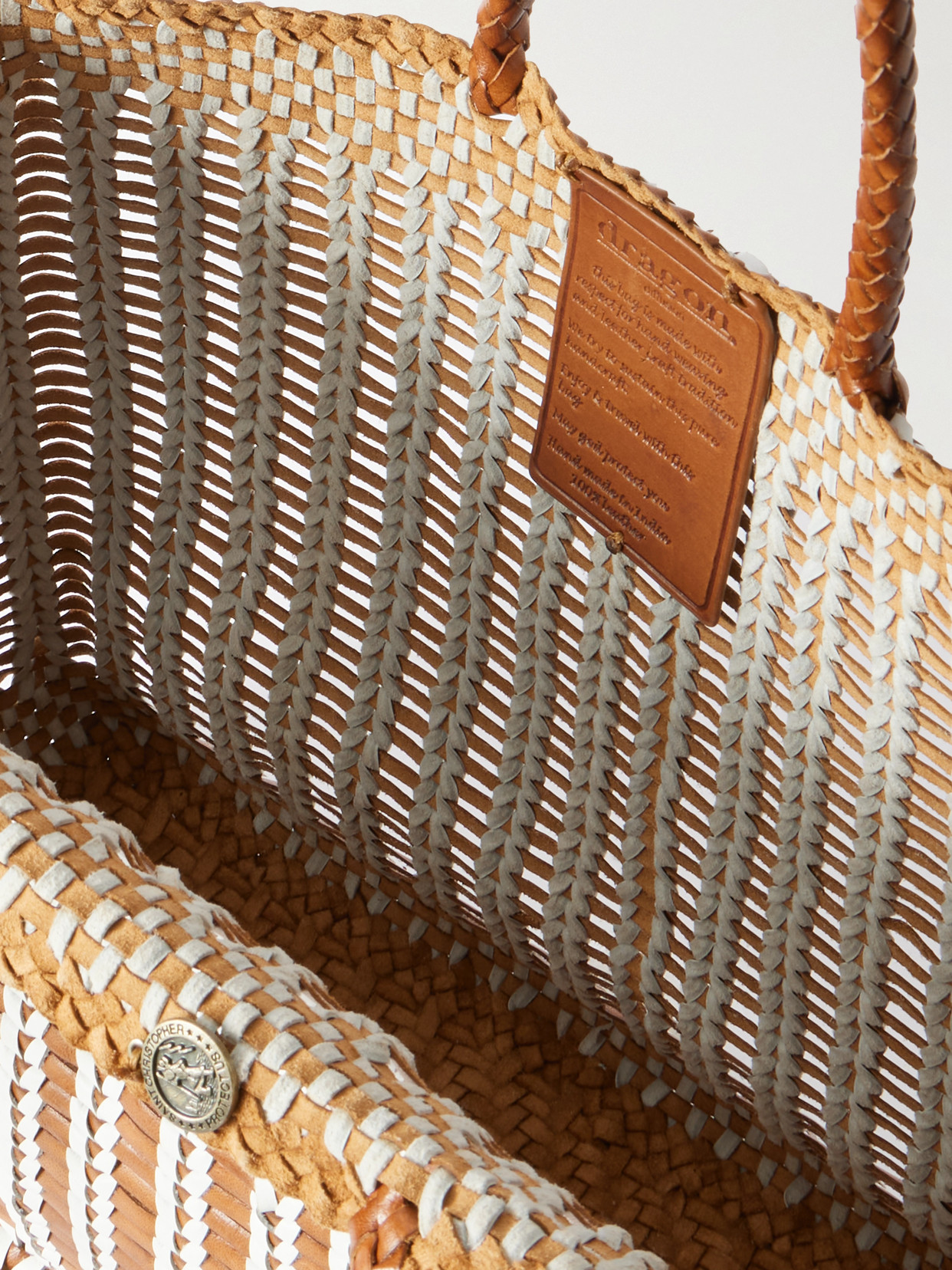 Dragon Diffusion Bali Basket Woven Leather Tote