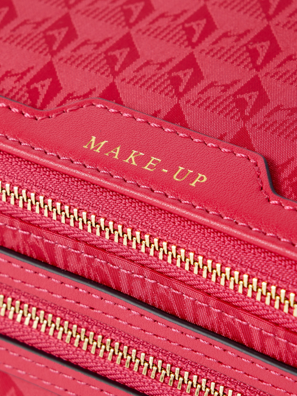 ANYA HINDMARCH MAKE-UP LEATHER-TRIMMED JACQUARD COSMETICS CASE