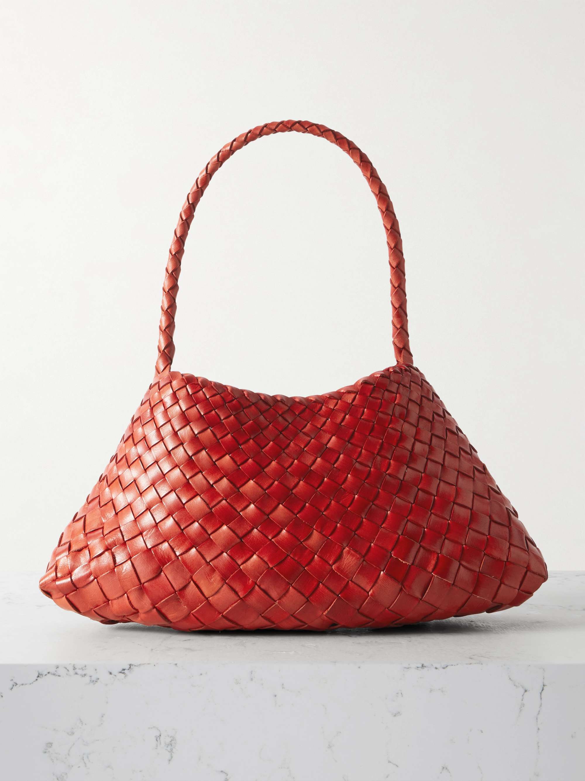 Rosanna woven leather tote - red - One Size