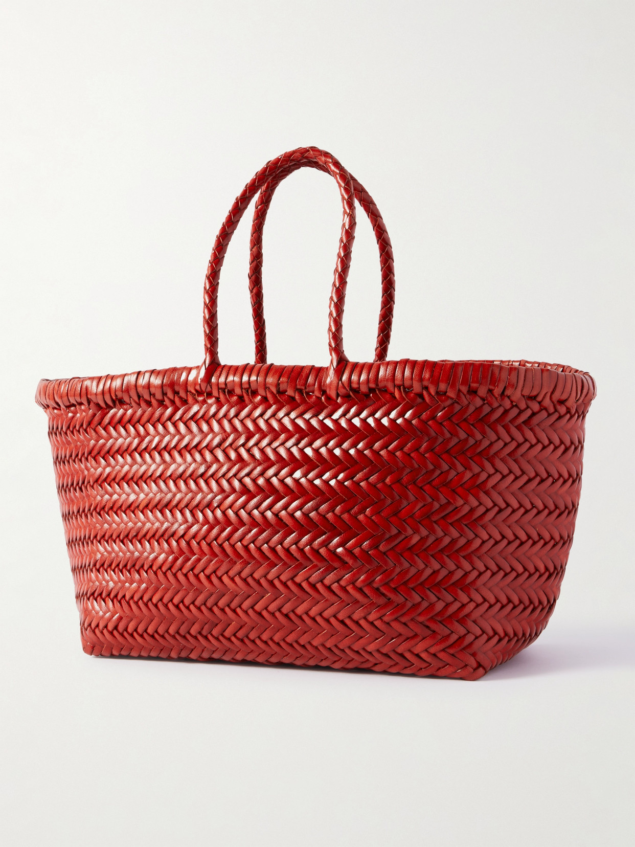 Dragon Diffusion Bamboo Triple Jump Small Woven Leather Tote