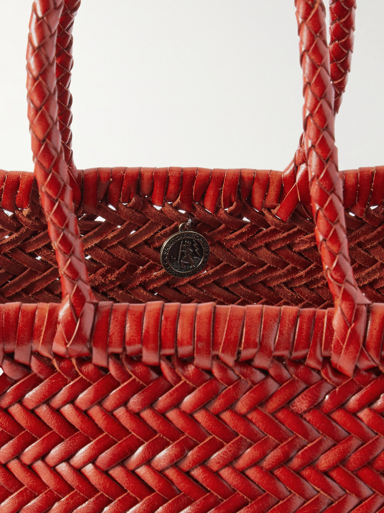 Dragon Diffusion Bamboo Triple Jump Small Woven Leather Tote