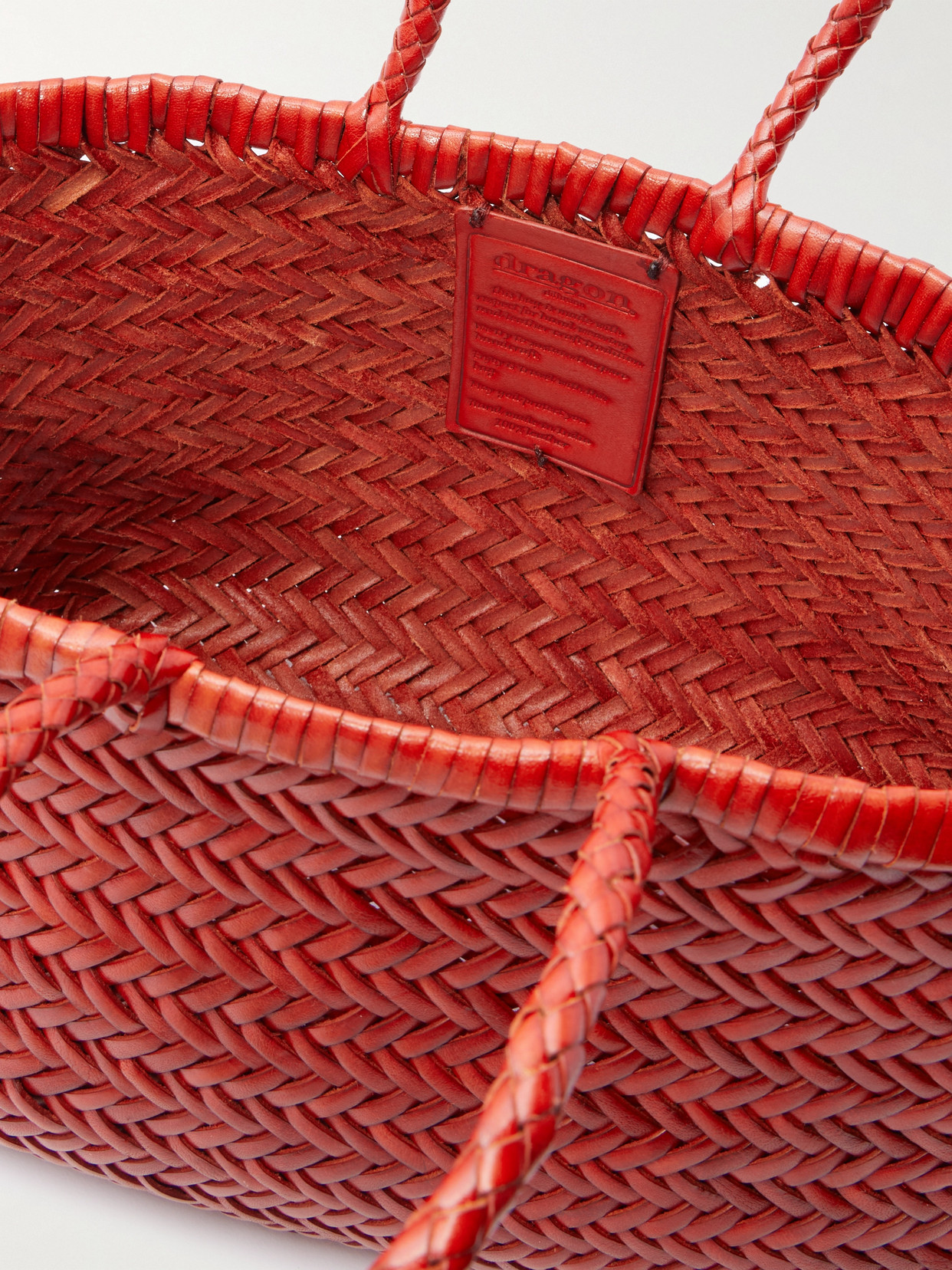 Dragon Diffusion Bamboo Triple Jump Small Woven Leather Tote