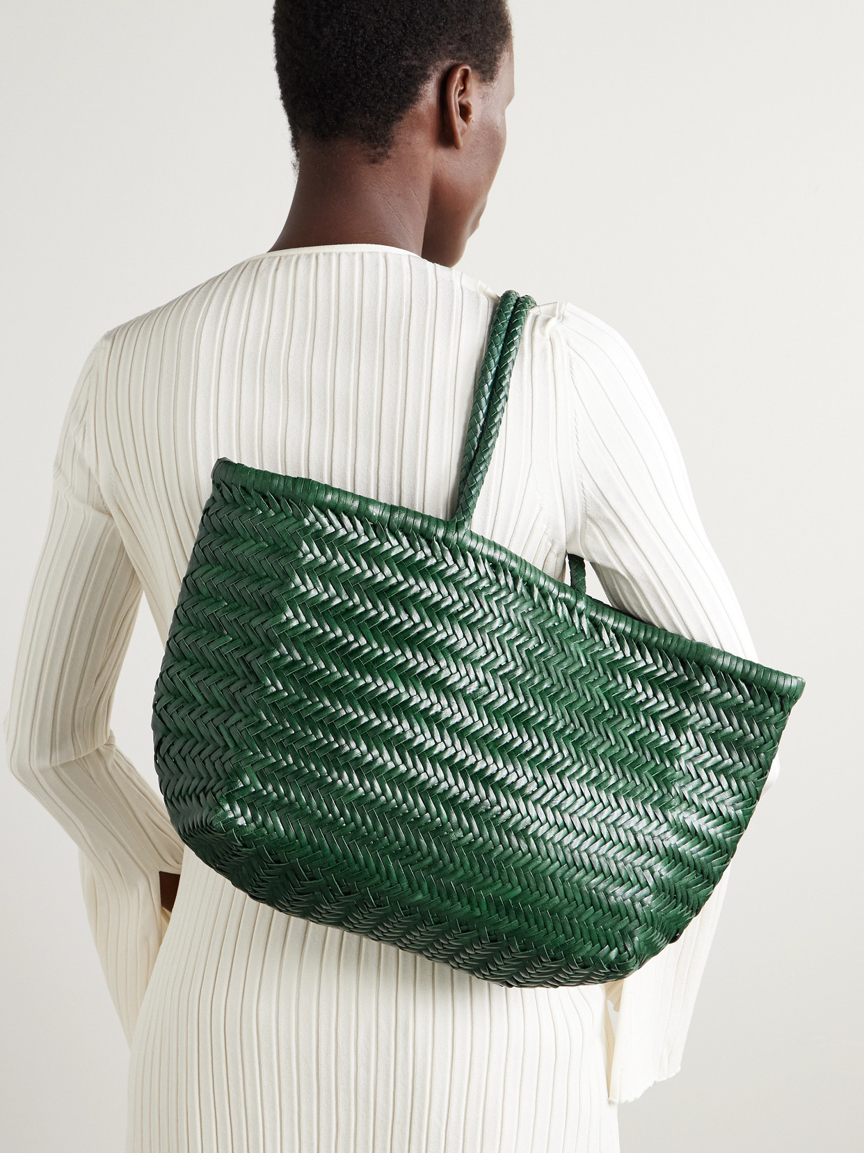 Dragon Diffusion Bamboo Triple Jump Big Woven Leather Tote