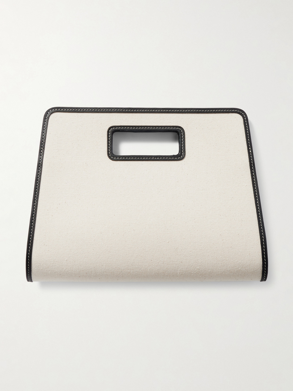 Shop Hunting Season Retro Leather-trimmed Cotton-canvas Tote
