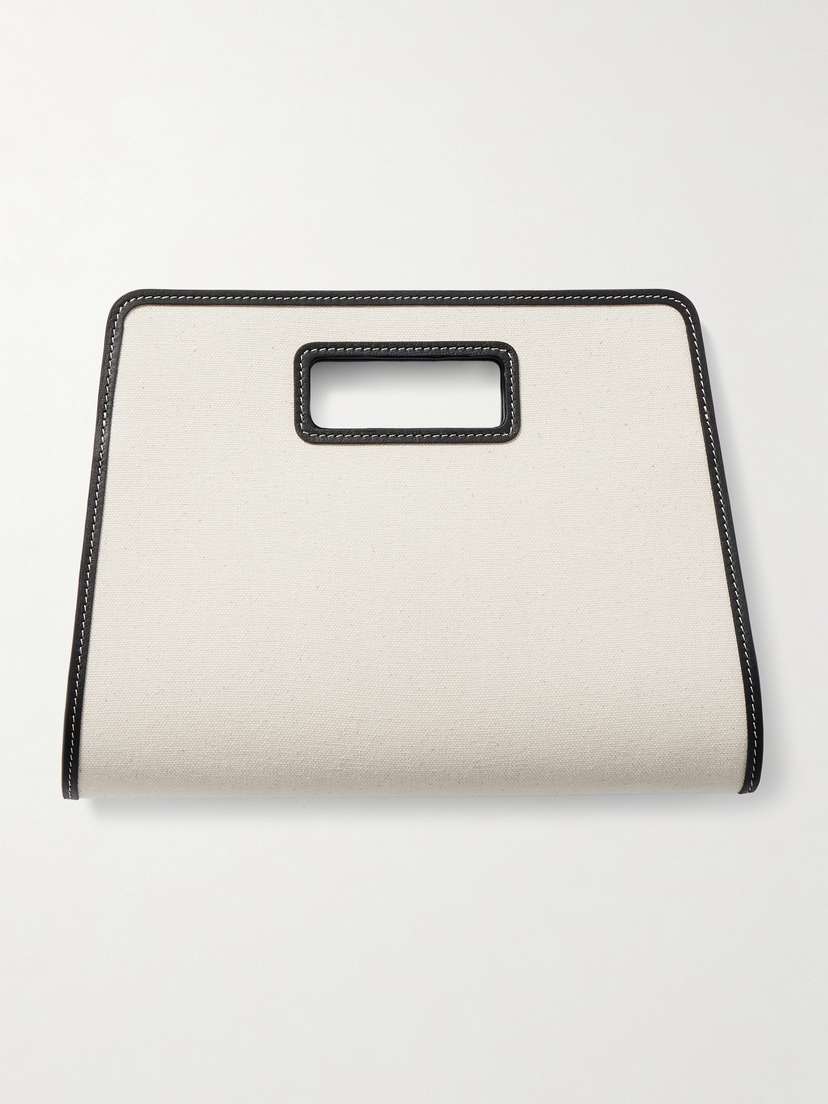 Hunting Season Retro Leather-trimmed Cotton-canvas Tote