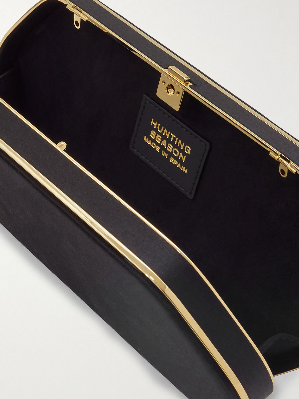 Shop Hunting Season Elongated Silk-satin And Gold-tone Clutch