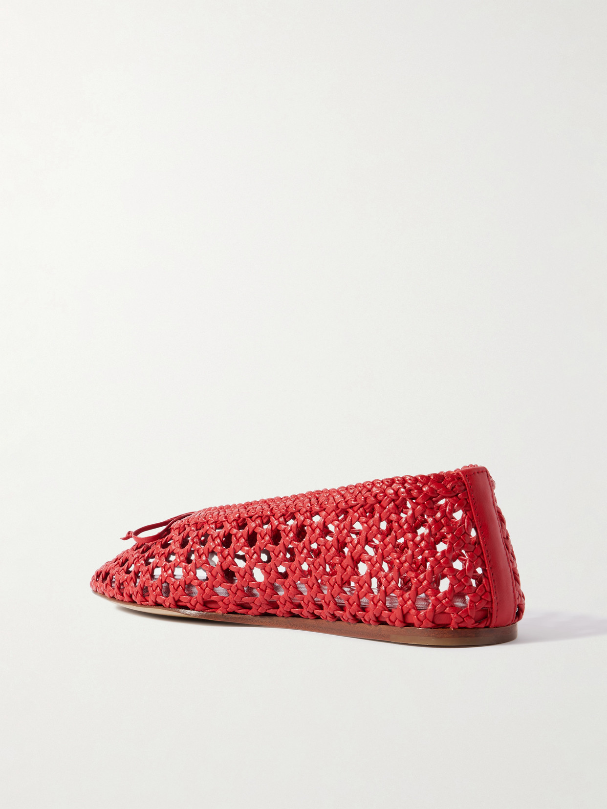 Le Monde Beryl Regency Bow-embellished Woven Leather Ballet Flats