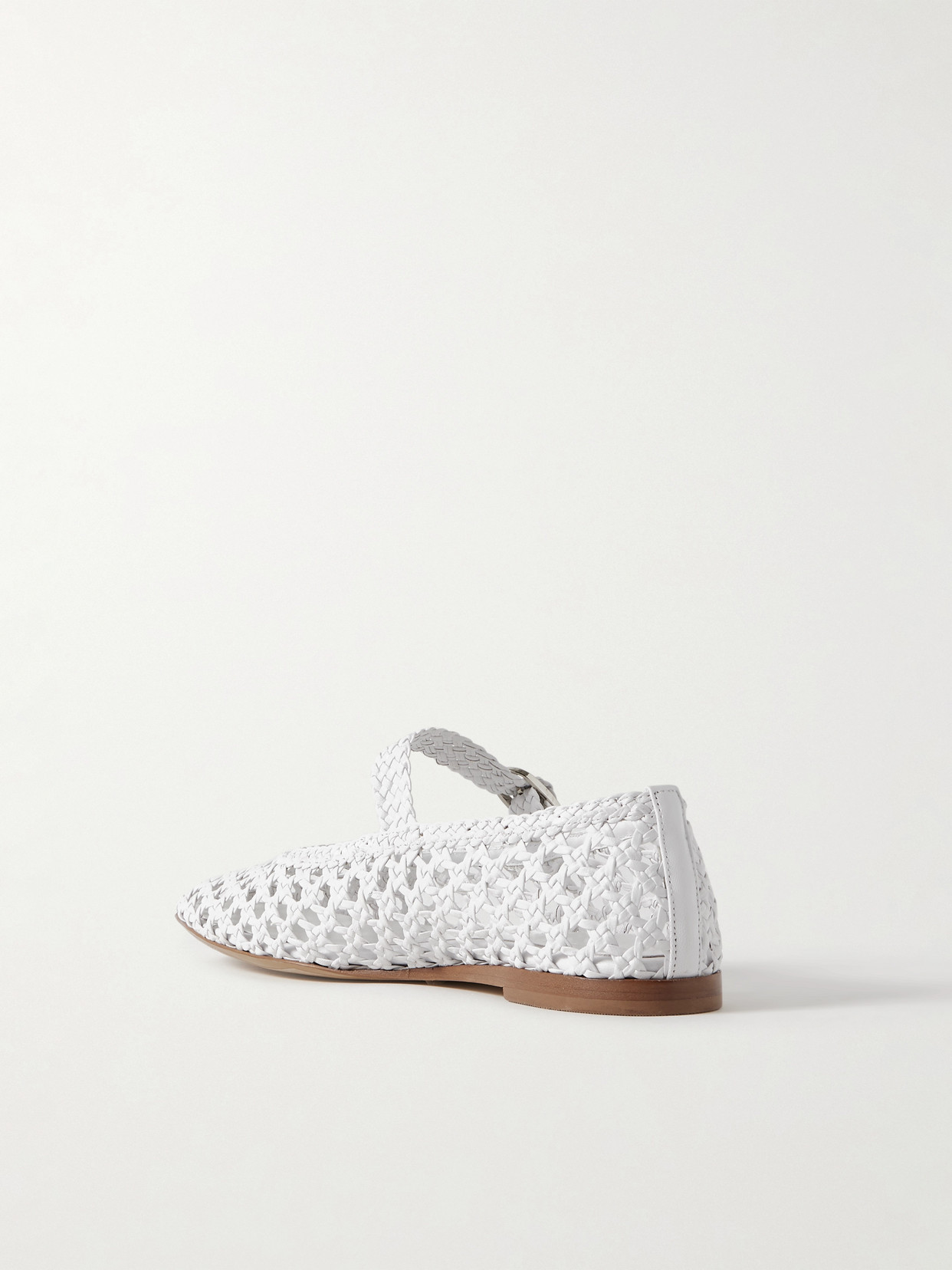 LE MONDE BERYL WOVEN LEATHER MARY JANE BALLET FLATS 