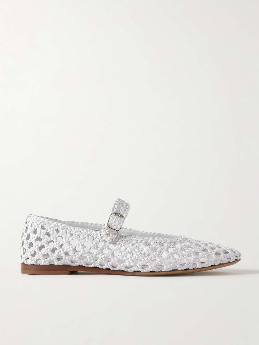 Le Monde Béryl Woven Leather Mary Jane Ballet Flats