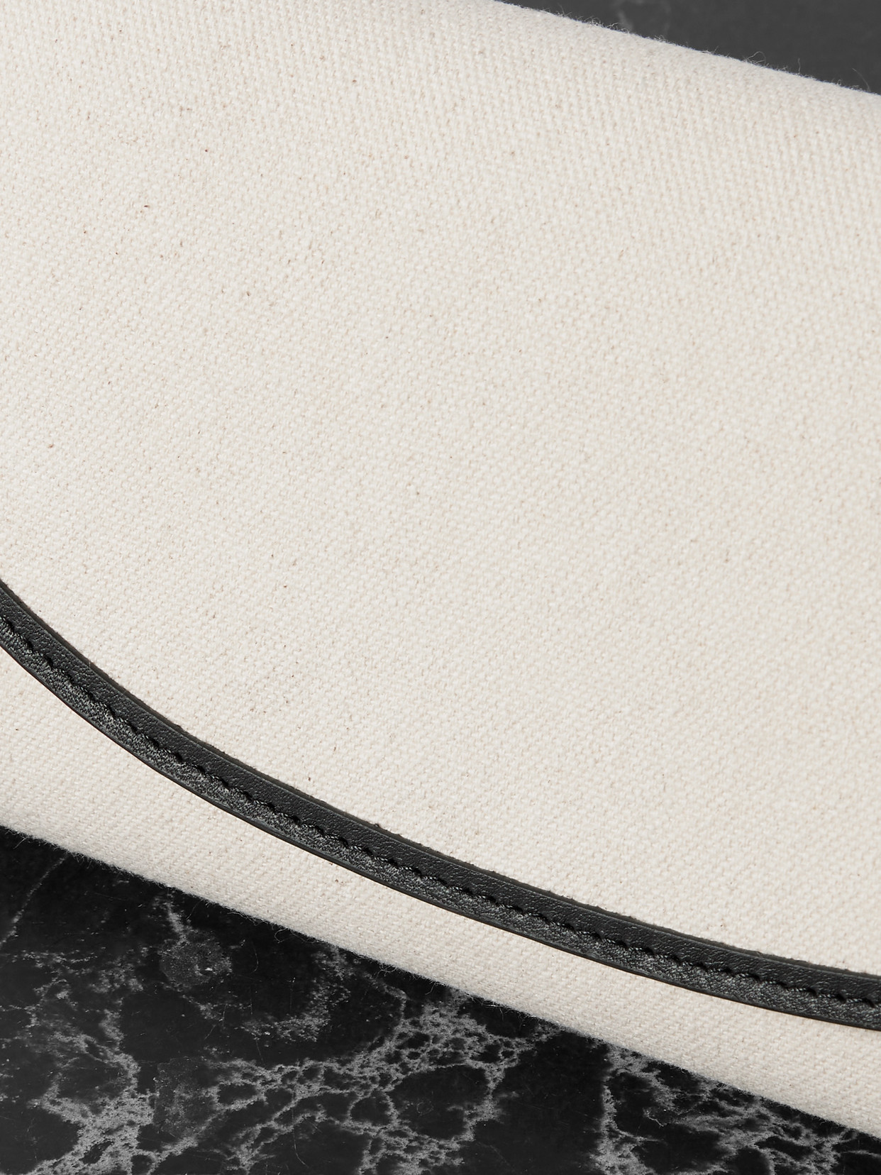 Hunting Season Opera Leather-trimmed Canvas Clutch