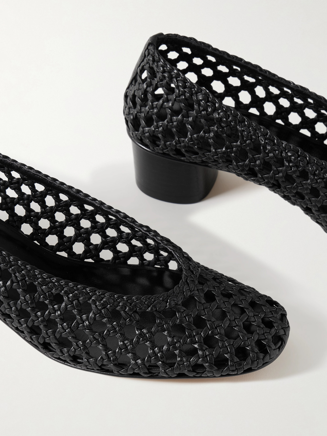 Le Monde Beryl 40mm Woven-leather Pumps