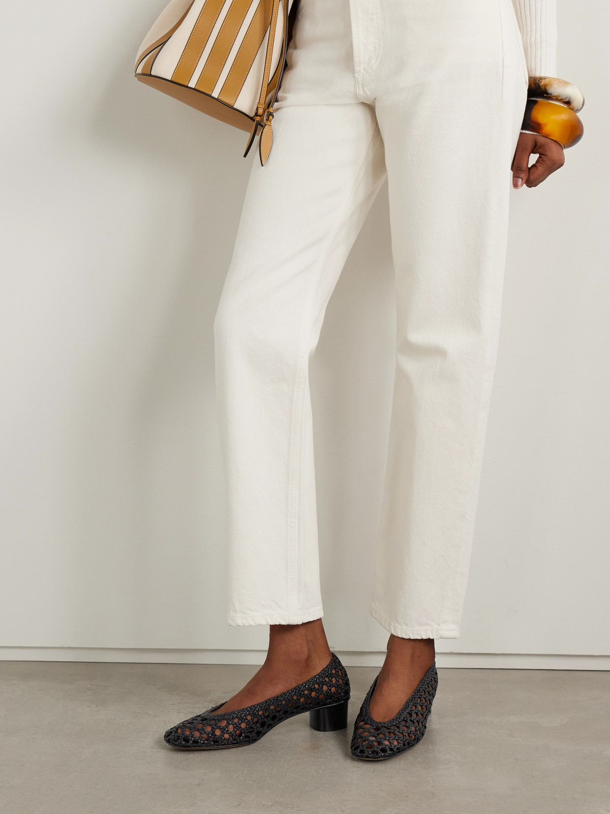 Le Monde Beryl 40mm Woven-leather Pumps