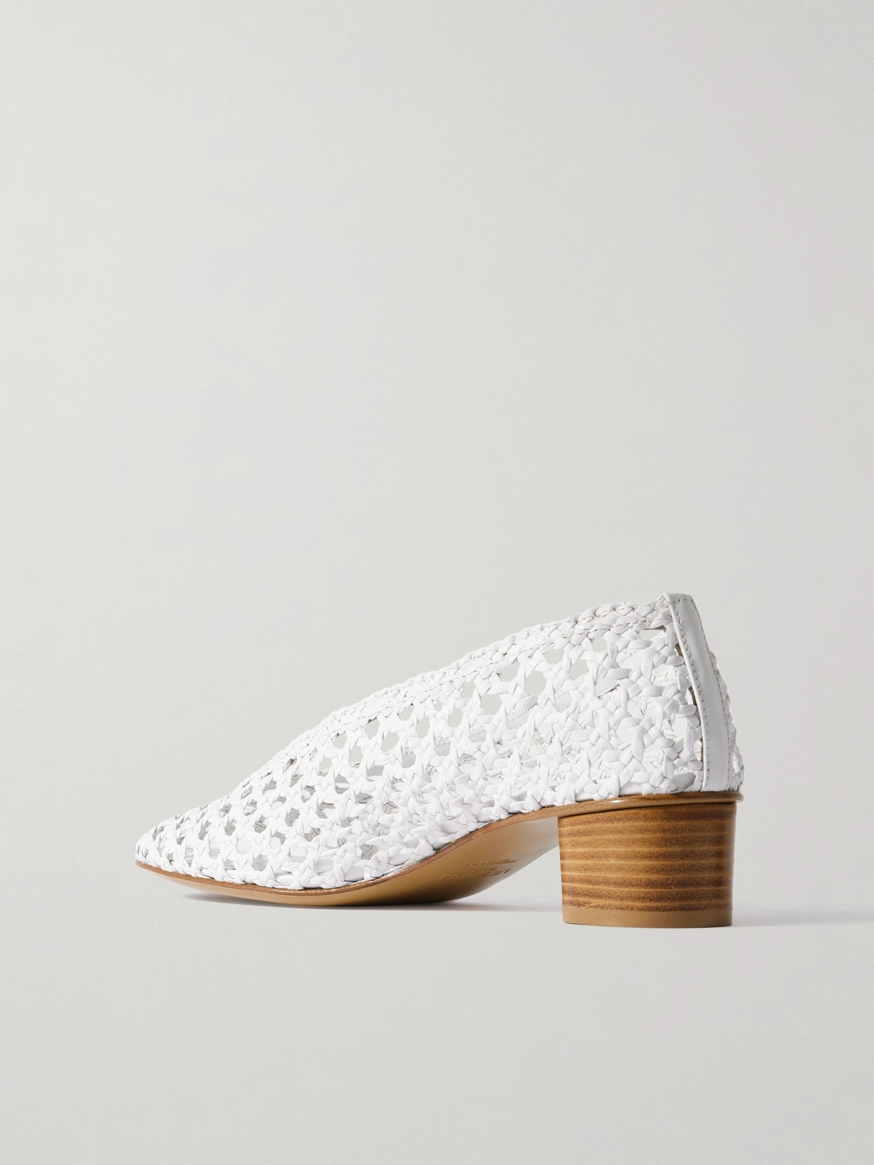 LE MONDE BERYL WOVEN LEATHER PUMPS 
