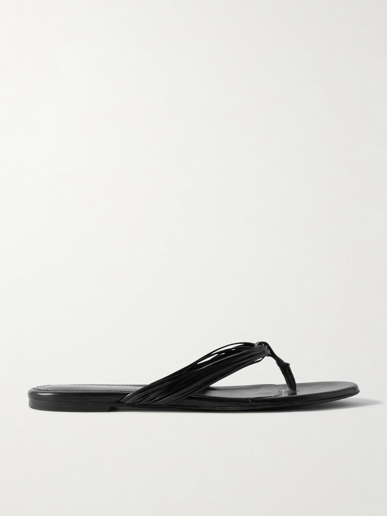 Proenza Schouler Cable Leather Flip Flops In Black
