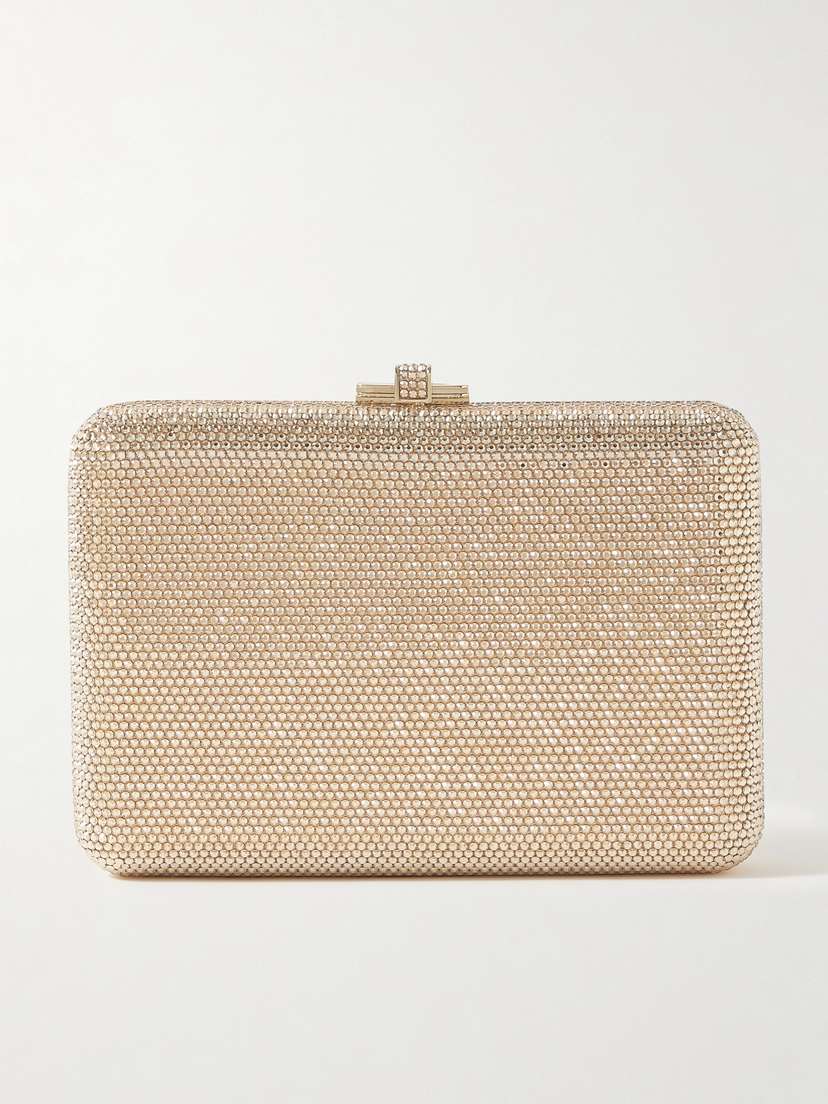 Judith Leiber Couture Slim Slide Crystal-embellished Gold-tone Clutch