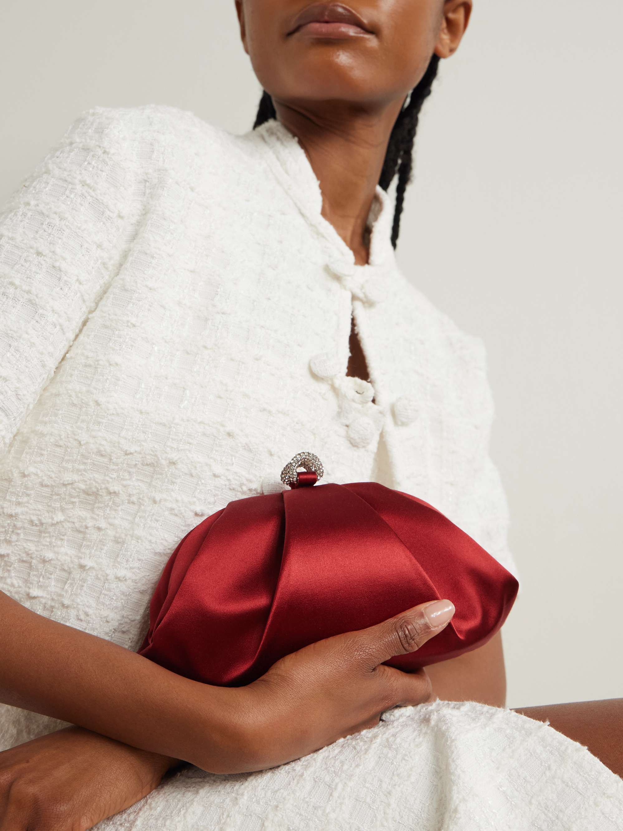 JUDITH LEIBER COUTURE Gemma crystal-embellished satin clutch