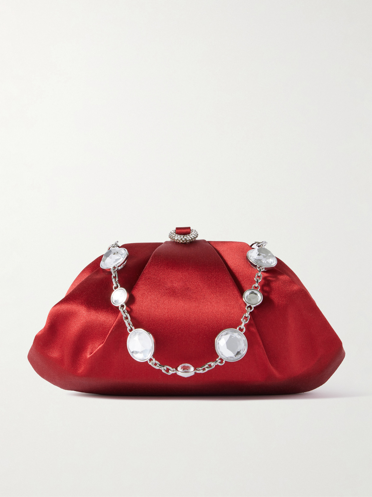 Judith Leiber Gemma Crystal-embellished Satin Clutch