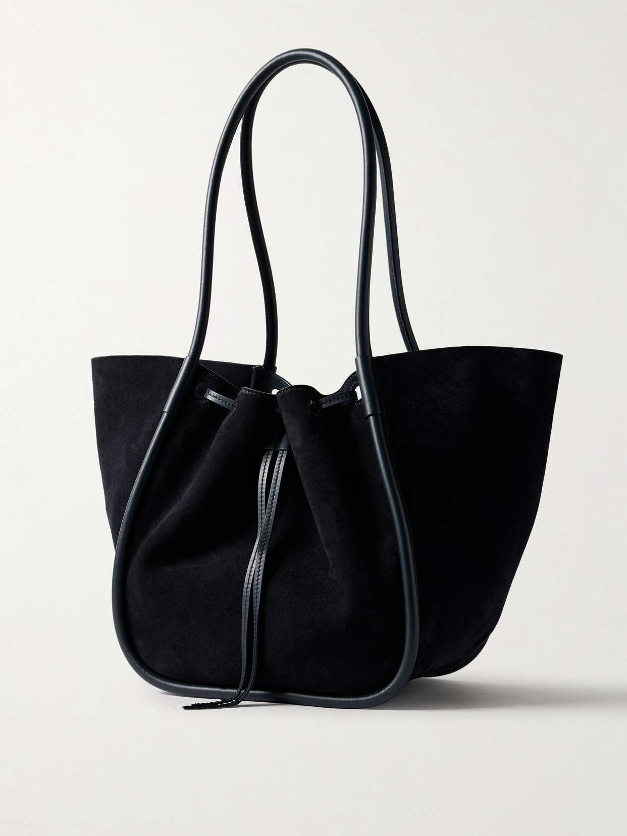 Proenza Schouler Large Leather-trimmed Ruched Suede Tote