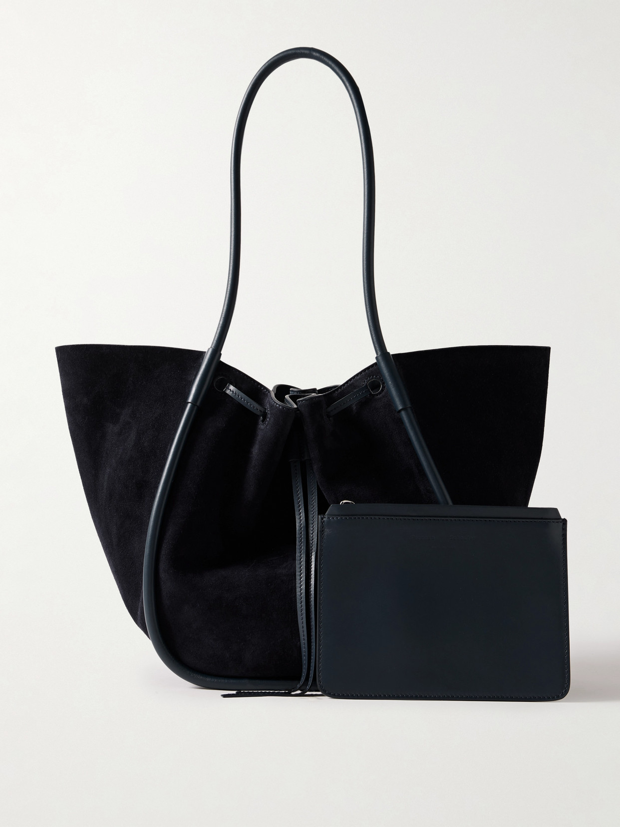 Proenza Schouler Large Leather-trimmed Ruched Suede Tote