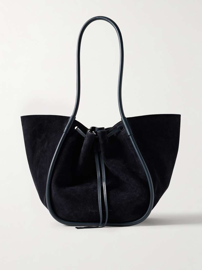 Proenza Schouler Large Leather-trimmed Ruched Suede Tote