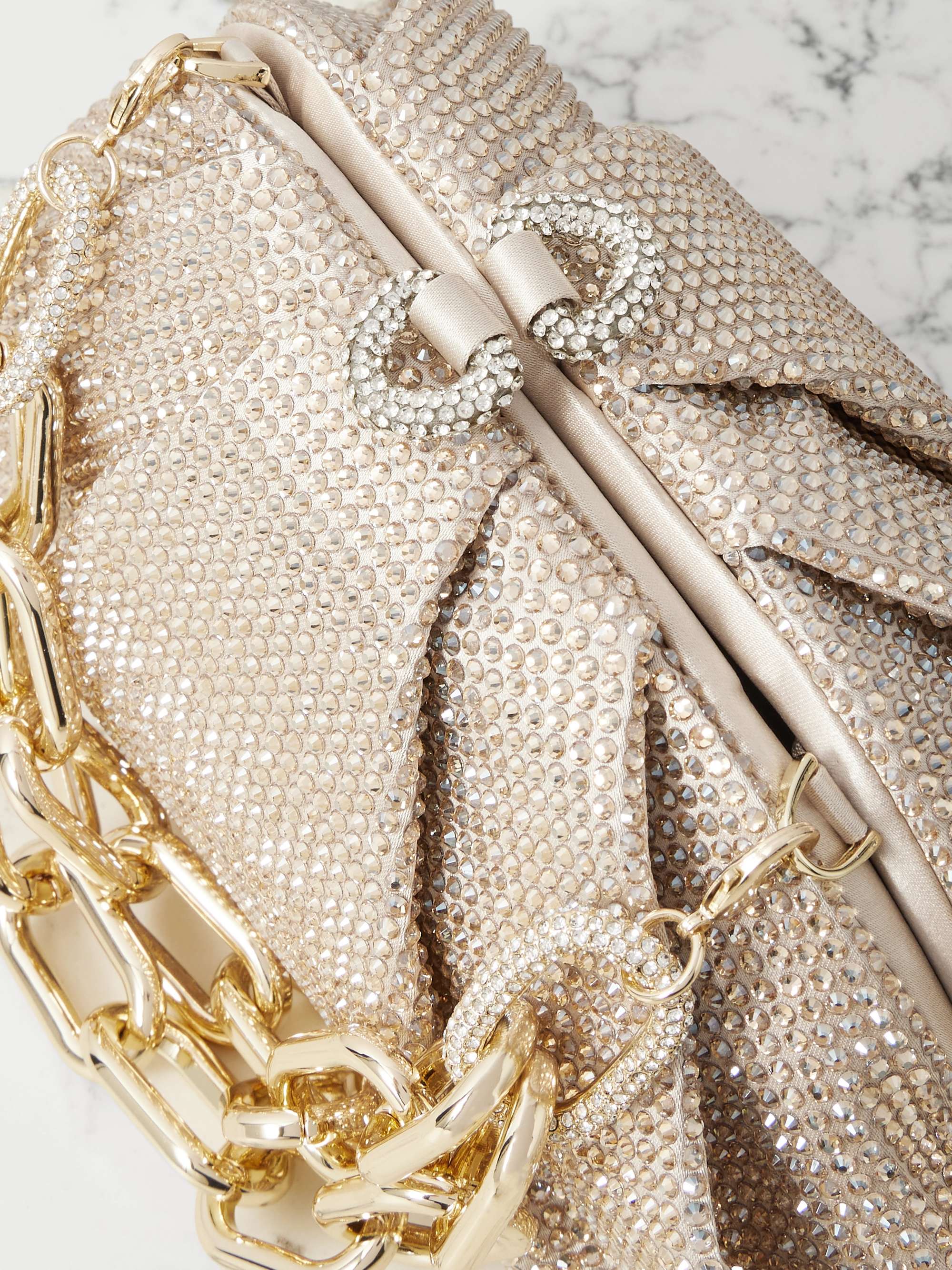 JUDITH LEIBER COUTURE Gemma crystal-embellished satin clutch