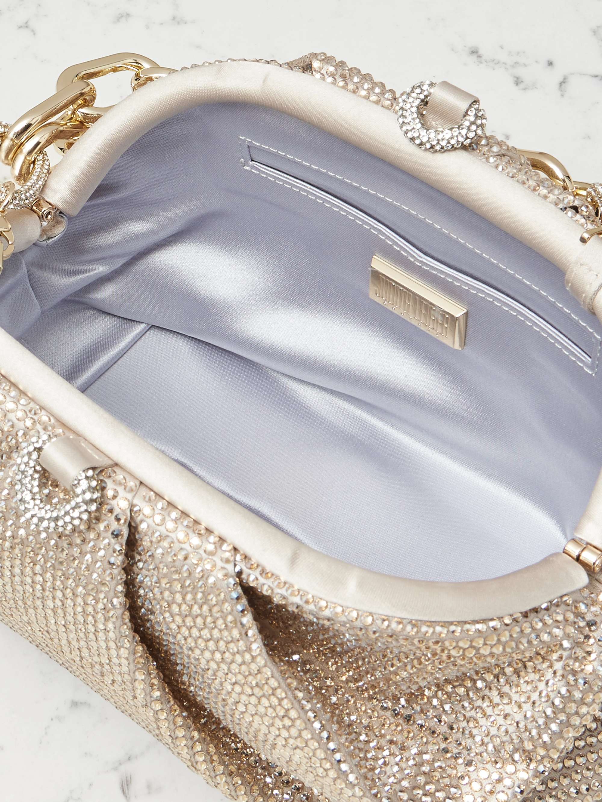 JUDITH LEIBER COUTURE Gemma crystal-embellished satin clutch