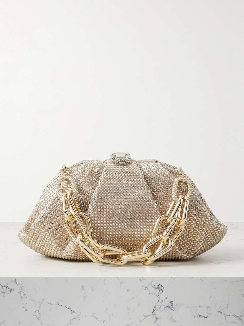 Judith Leiber Couture Gemma Crystal-embellished Satin Clutch