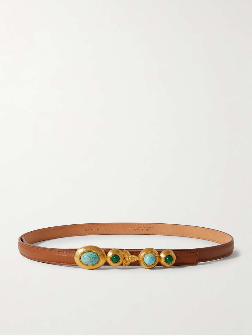 Sonia Petroff Earth Embellished eather Belt