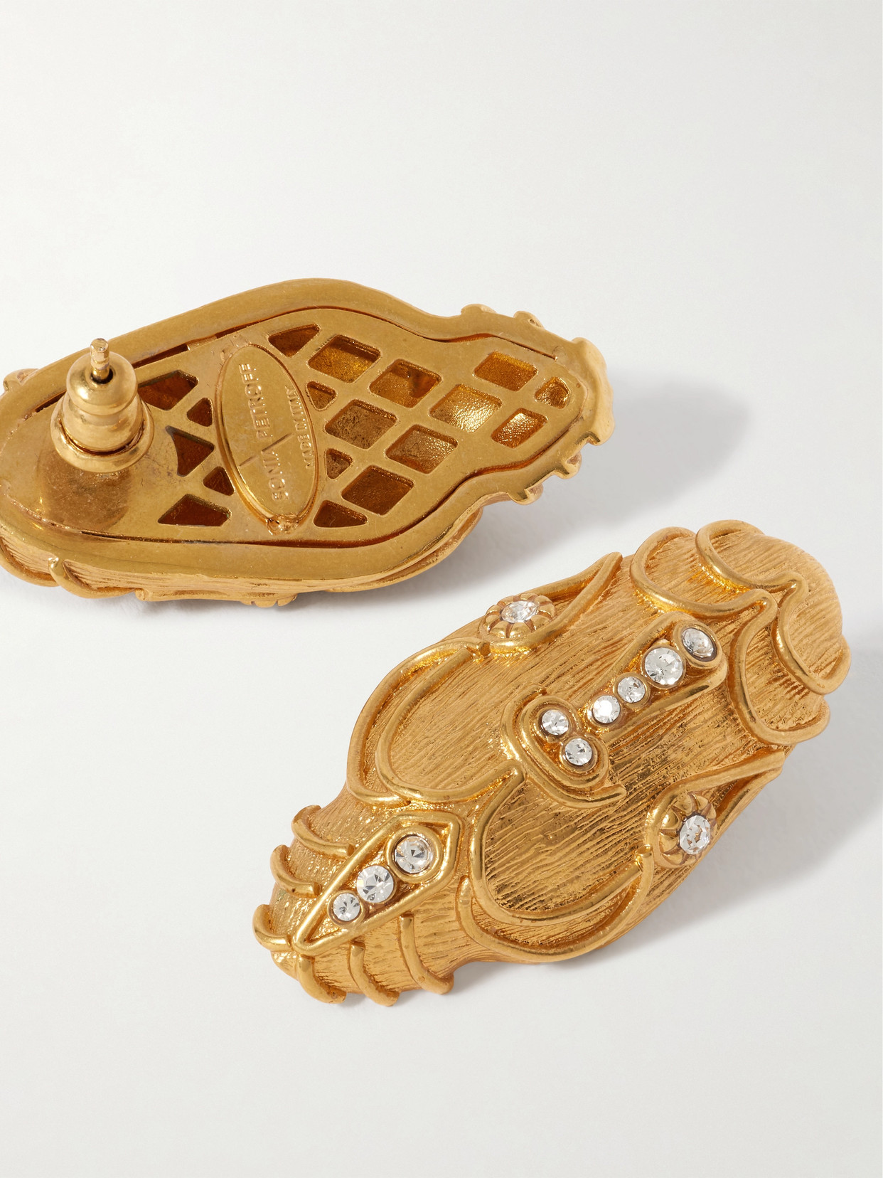 Sonia Petroff Serpente Gold-plated Swarovski Crystal Earrings In Gold
