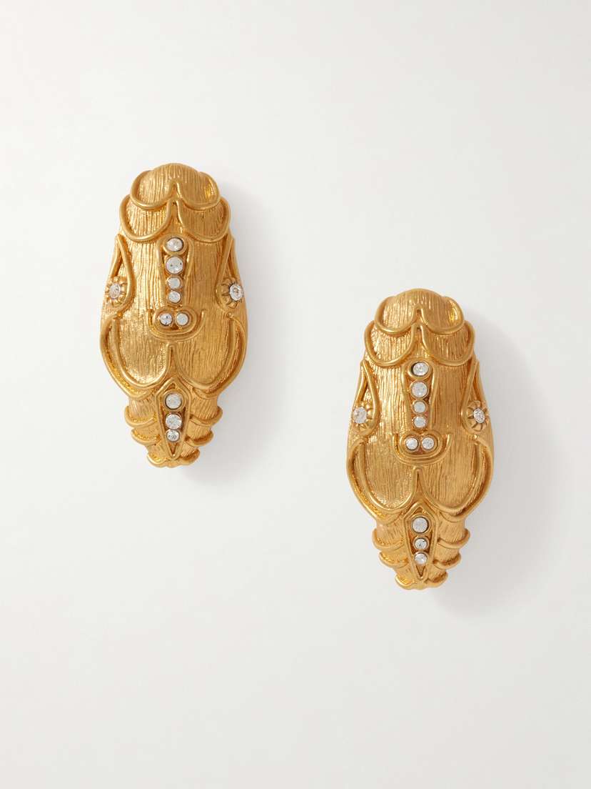 Sonia Petroff Serpente Gold-plated Swarovski Crystal Earrings