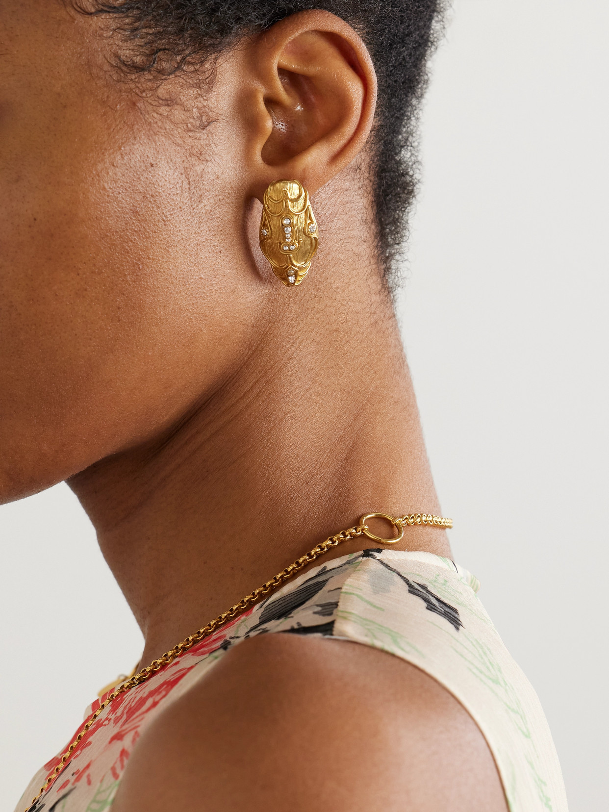 Sonia Petroff Serpente Gold-plated Swarovski Crystal Earrings In Gold