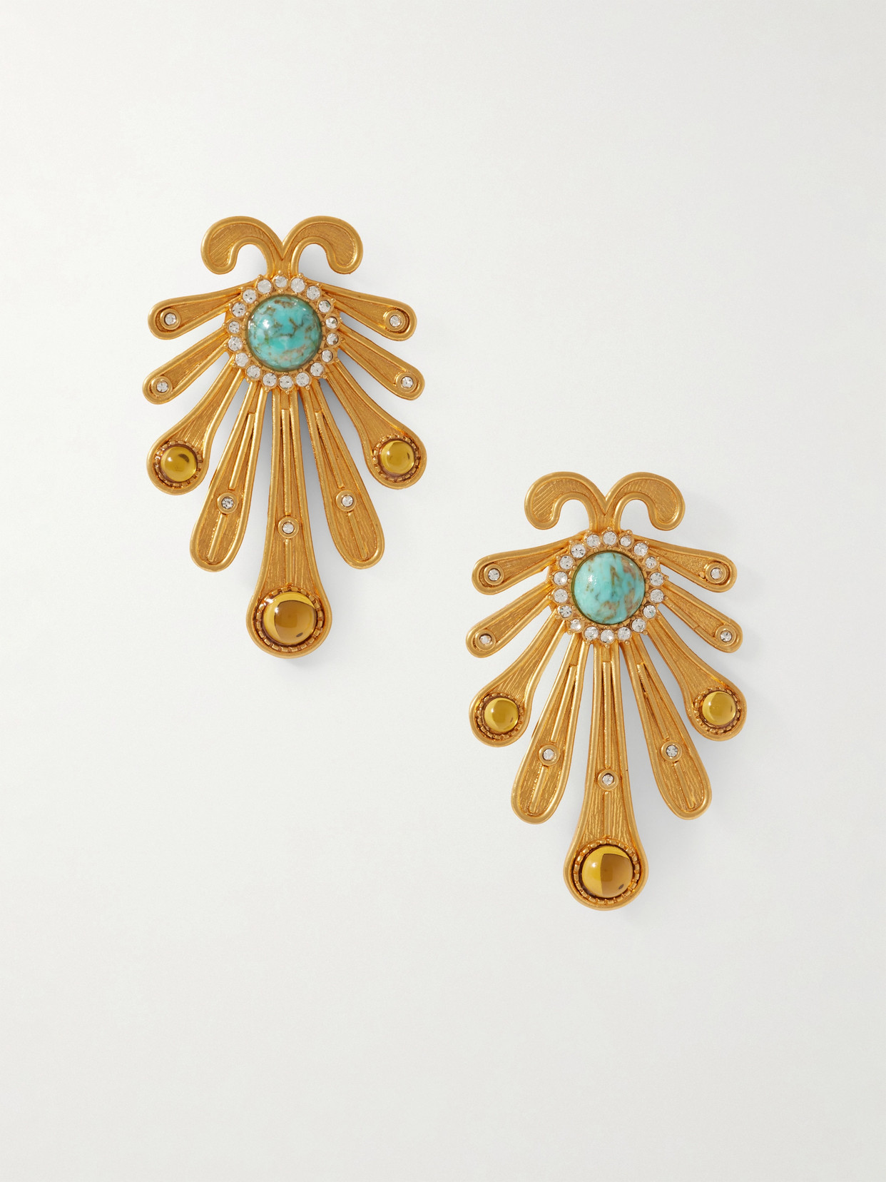 Sonia Petroff - Kiss Fish Gold-plated Swarovski Crystal And Resin Earrings - One size