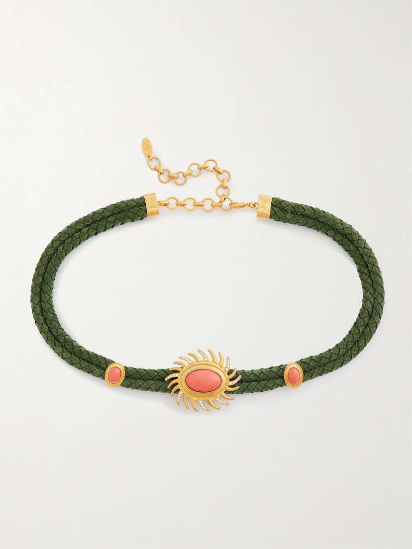 Sonia Petroff un Embellished Braided uede Belt