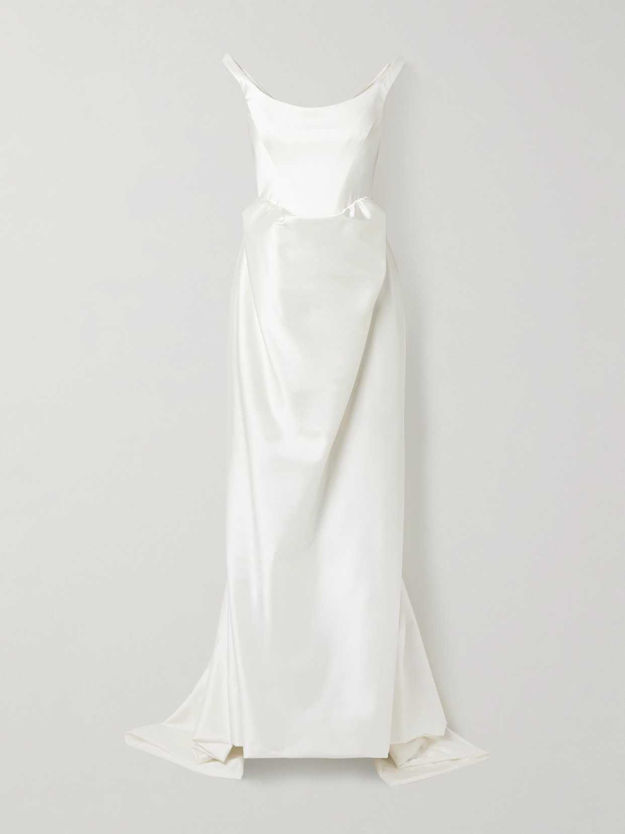 Vivienne Westwood Nova Camille Draped Satin Gown In Ivory