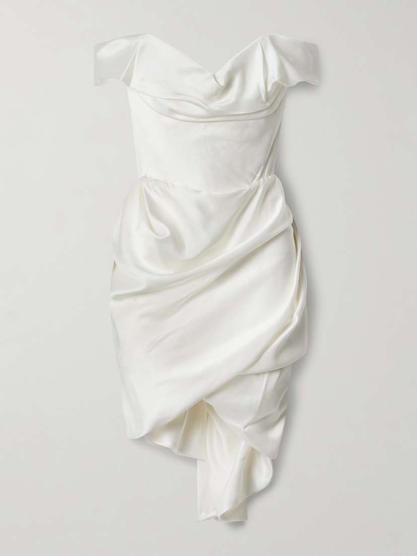Vivienne Westwood Nova Cora Draped Satin-crepe Mini Dress