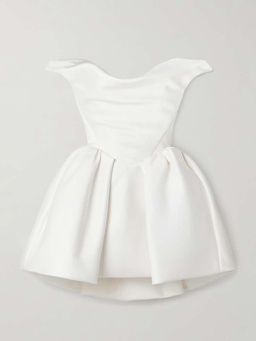 Vivienne Westwood Bagatelle Off-the-shoulder Gathered Duchesse Silk-satin Mini Dress