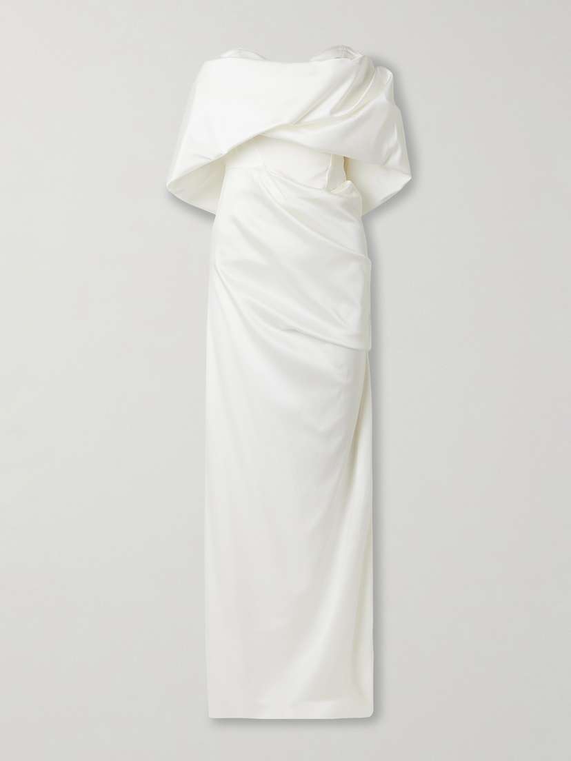 Vivienne Westwood Sybyl Off-the-shoulder Draped Satin Gown