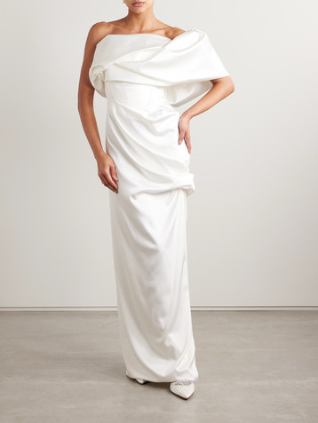 Vivienne Westwood Sybyl off-the-shoulder draped satin gown