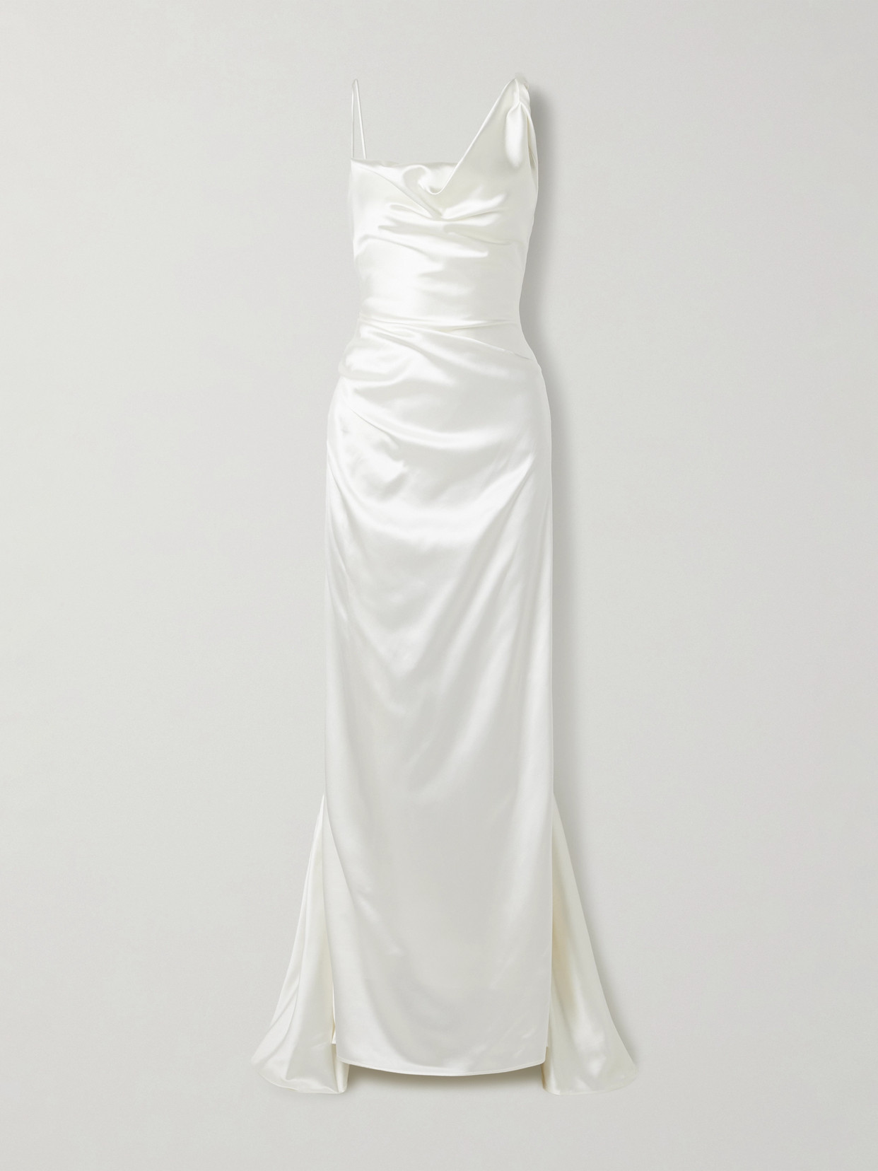 Vivienne Westwood Minerva Draped Silk-satin Gown In Off-white