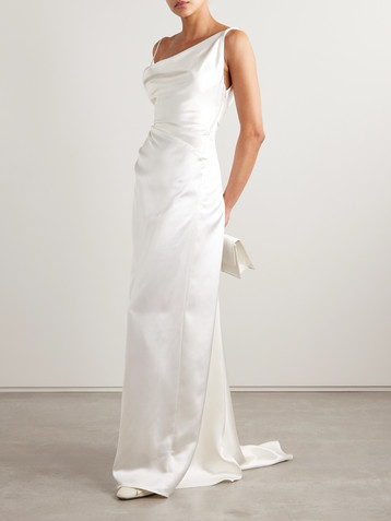 Vivienne Westwood Minerva draped silk-satin gown