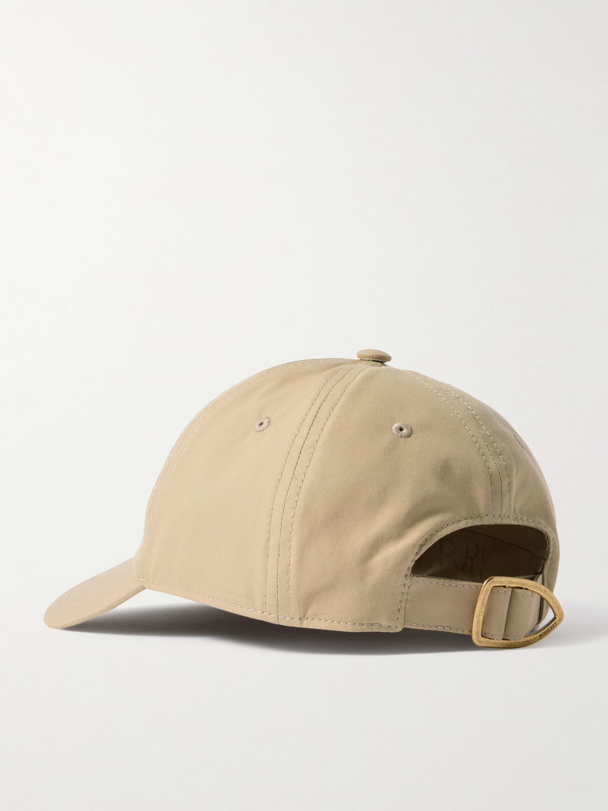 Shop Burberry Embroidered Cotton-twill Baseball Cap In Cream